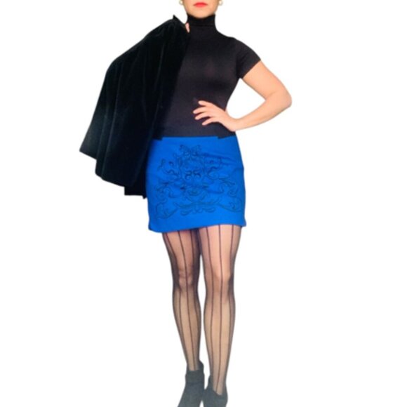 Angora and rabbit hair Cobalt blue sweter small - Picture 6 of 10